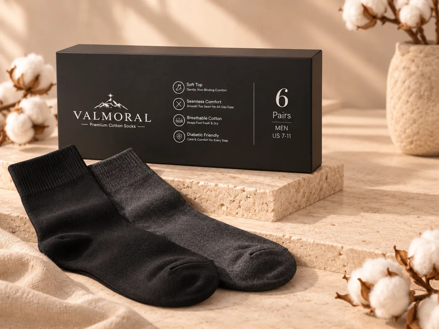 Premium Cotton box with a folded pair