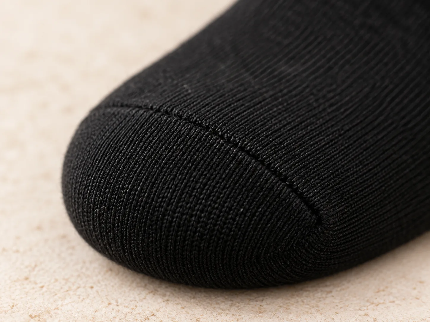 Macro of the smooth toe seam